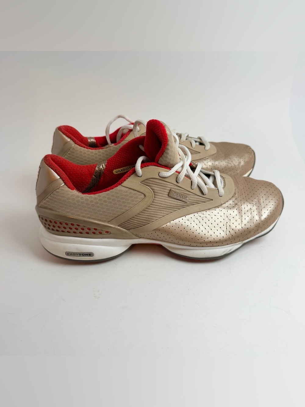 Reebok men's Gold and Red Athletic Sneakers